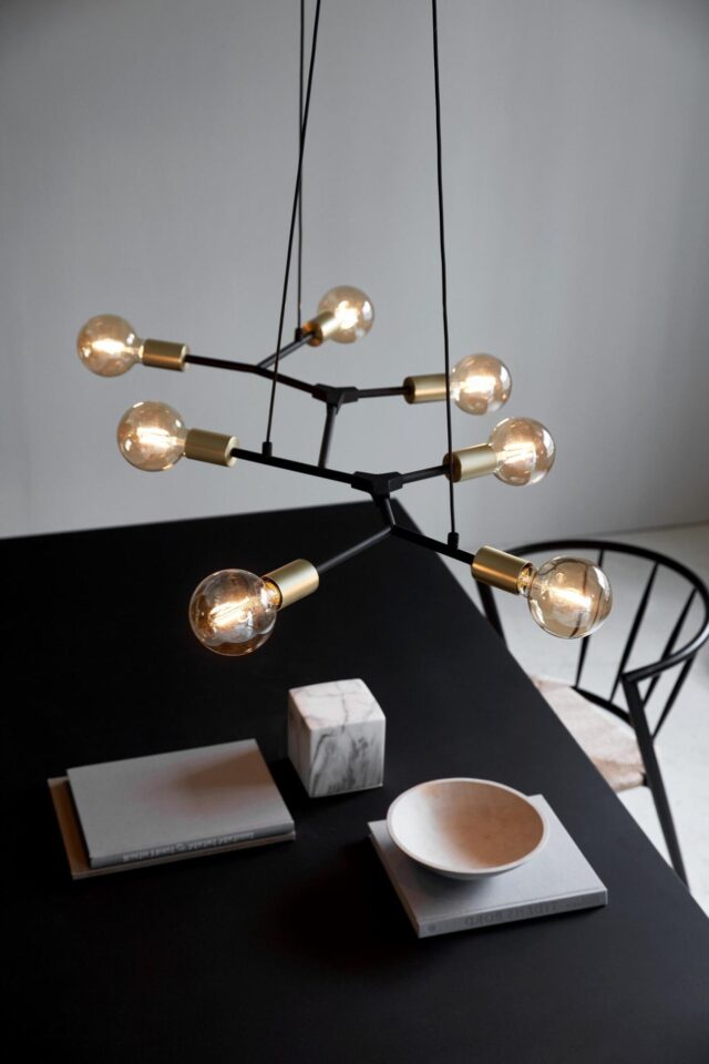 jak dobrać lampy wiszące nad stół do industrialnej jadalni